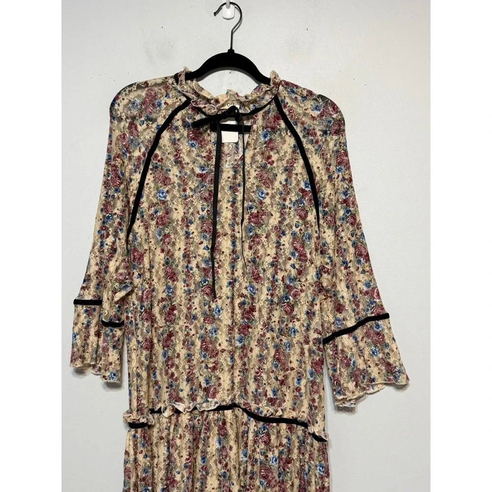 POL Fairy Grunge Semi Sheer Lace Midi Dress Womens Size S Whimsigoth Romance - Picture 3 of 8